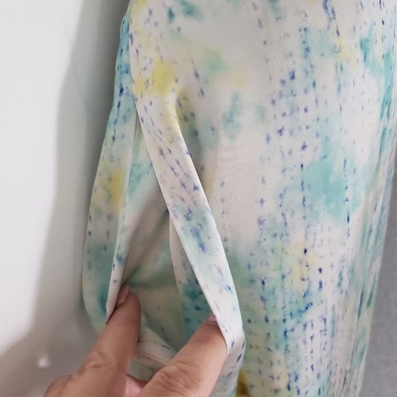 Ellie Mea sample skirt,water colours,silky,linned,pockets Sm - Picture 3 of 12